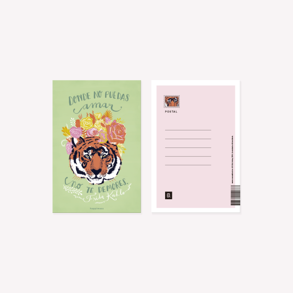 Happimess Tigre Frida Postcard