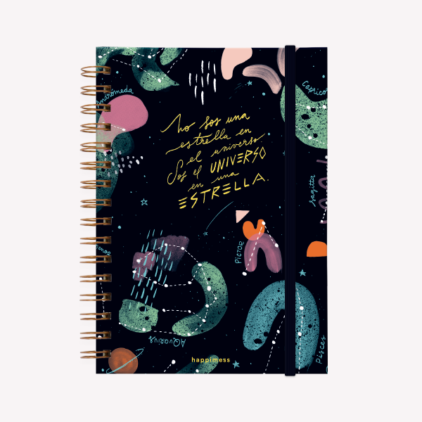Spiral Notebook A5 Bullet Journal Happimess Universo