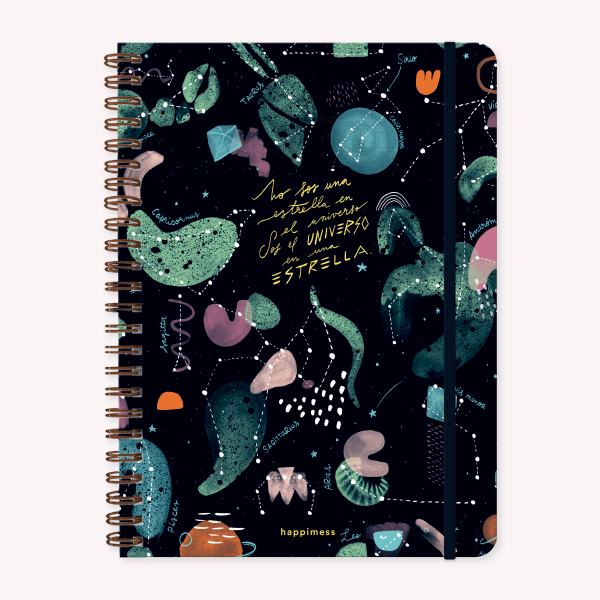 Cuaderno A4 Cuadriculado Happimess Universo