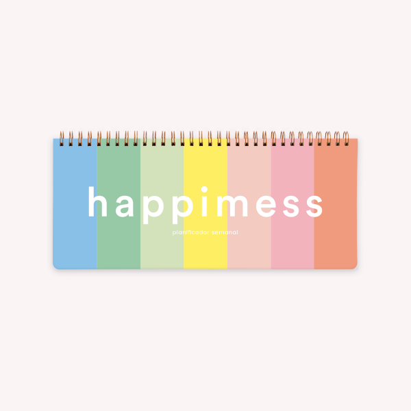 Ringed Weekly Planner 28x12 cm Happimess Colorblock