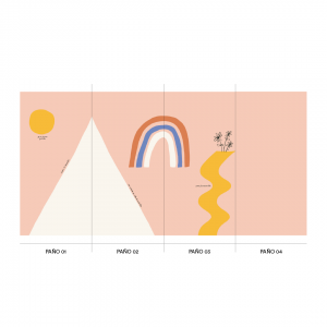 Wallpaper HOPE MOUNTAIN TRIANGLE Pink - 106 x 350cm
