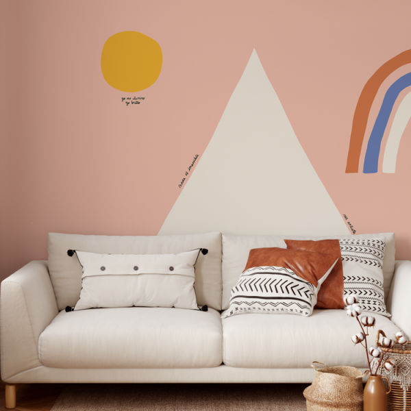 Wallpaper HOPE MOUNTAIN TRIANGLE Pink - 106 x 350cm