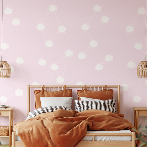 Wallpaper THE SUN Lila Pink - 106 x 270 cm