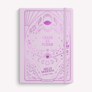 Stitched Notebook A5 Plain Bruja Moderna Creer es Poder Pink