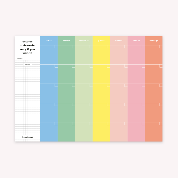 Monthly Planner 35x25 cm Happimess Colorblock