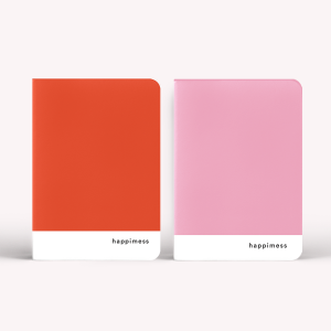 Happimess Colorblock Red/Pink POCKET Notebook x2