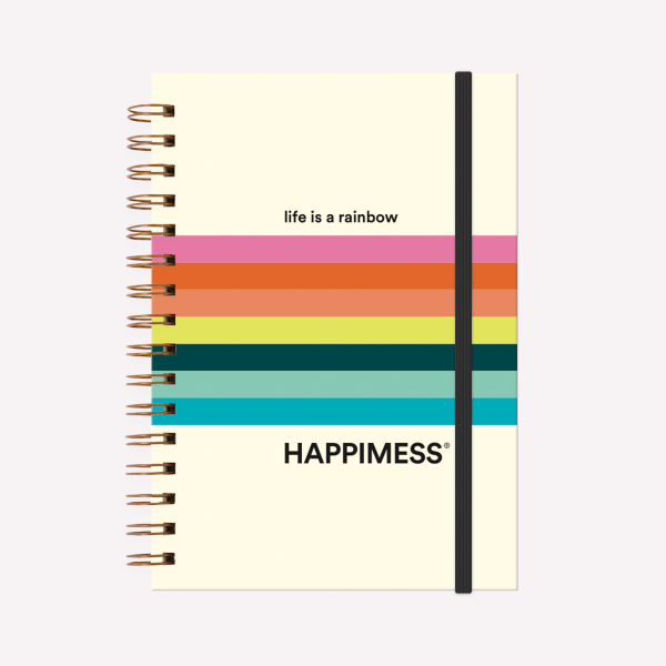 Cuaderno Anillado A5 Punteado Happimess - Life is a rainbow