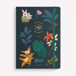 Cuaderno Cosido A5 Rayado - Compañía Botánica - Noche