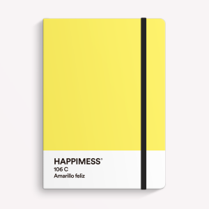 Cuaderno Cosido A5 Punteado Happimess Amarillo Feliz