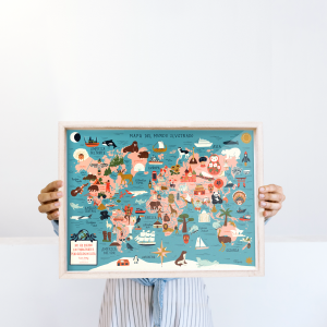 Lámina - Mapa del mundo ilustrado