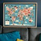 Lámina Galería - Mapa del mundo ilustrado