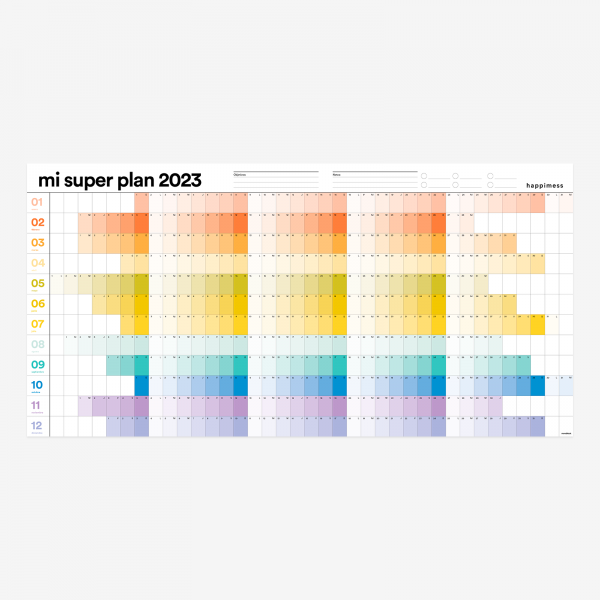 Planificador Anual de Pared 2023 - Mi súper plan 100x50cm