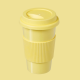 Jarro plástico con tapa GRANDE - Pastel Amarillo