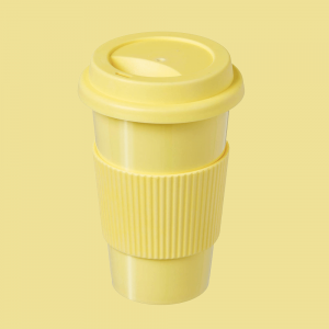 Jarro plástico con tapa GRANDE - Pastel Amarillo