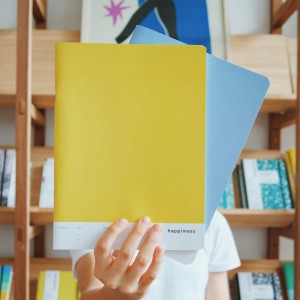Large Dotted Notebooks x2 Happimess - Colorblock Yellow/Light blue