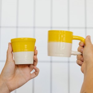 Pottery Mug JASA - Colorblock Yellow