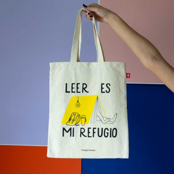 Canvas Tote bag  38x35x11cm - Reading is my refuge